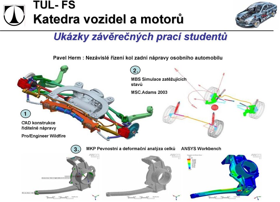 MBS Simulace zatěžujících stavů MSC.Adams 2003 1.