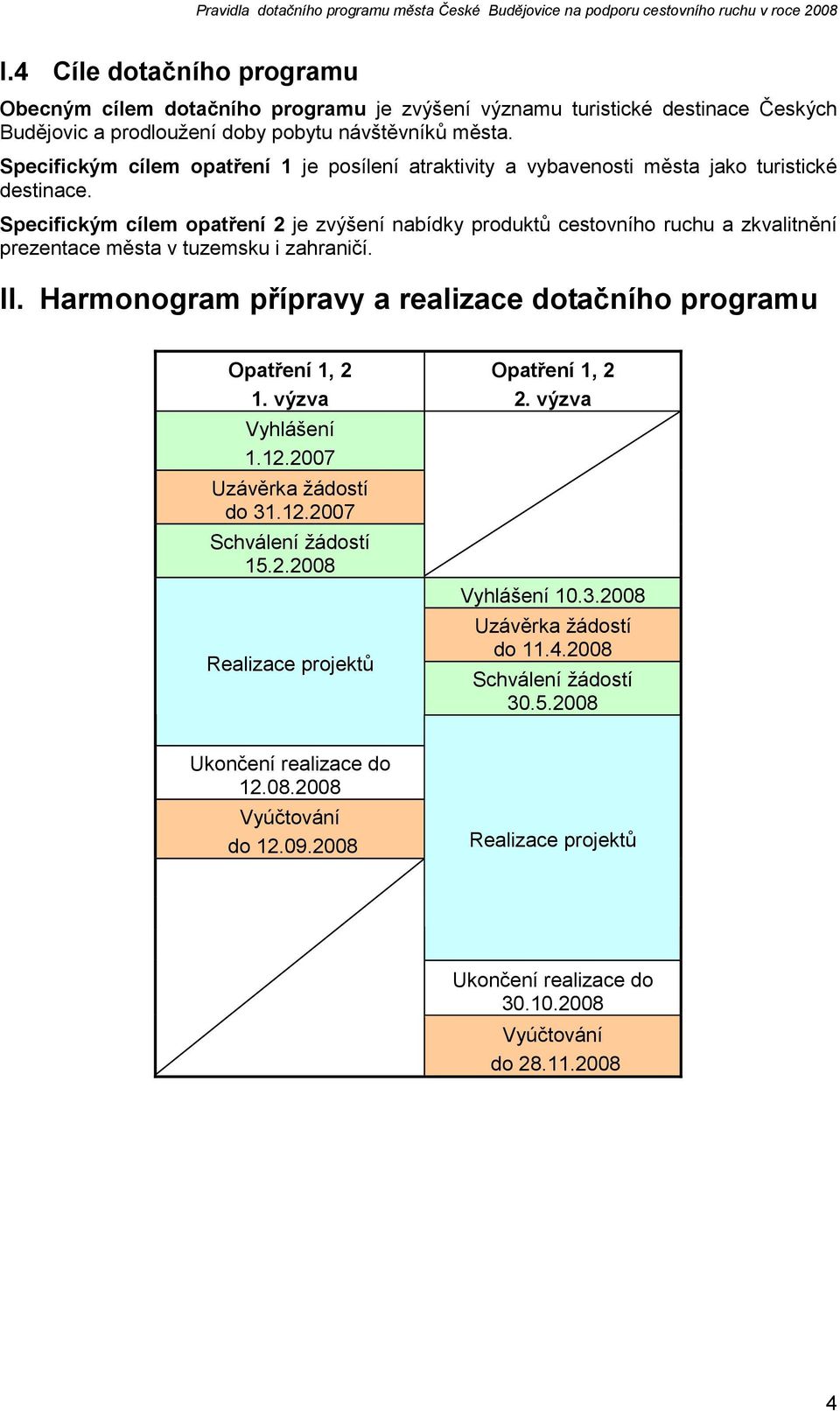 Specifickým cílem opatření 2 je zvýšení nabídky produktů cestovního ruchu a zkvalitnění prezentace města v tuzemsku i zahraničí. II.