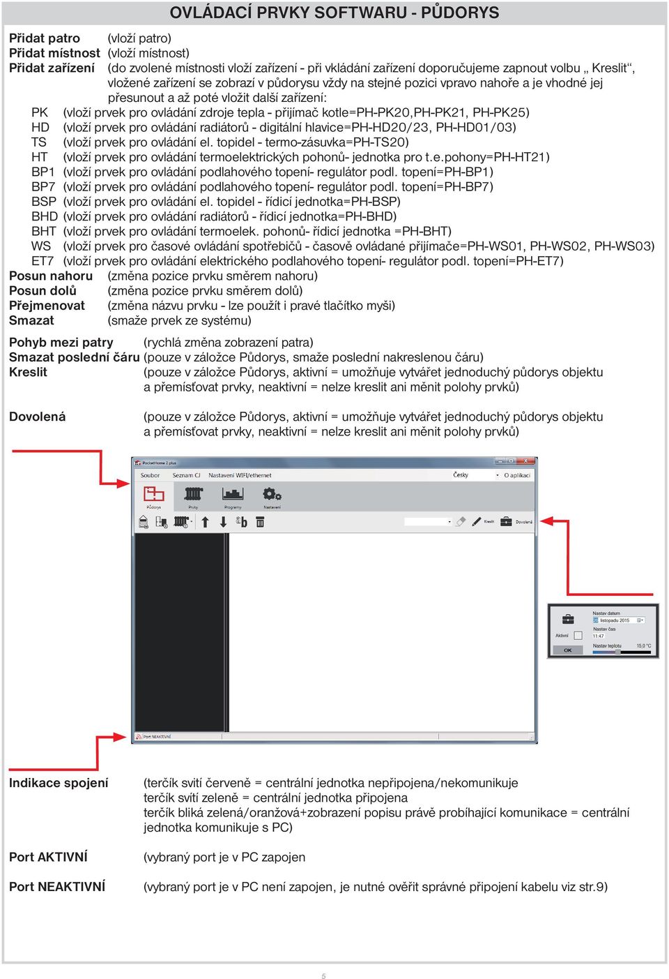 kotle=ph-pk20,ph-pk21, PH-PK25) HD (vloží prvek pro ovládání radiátorů - digitální hlavice=ph-hd20/23, PH-HD01/03) TS (vloží prvek pro ovládání el.