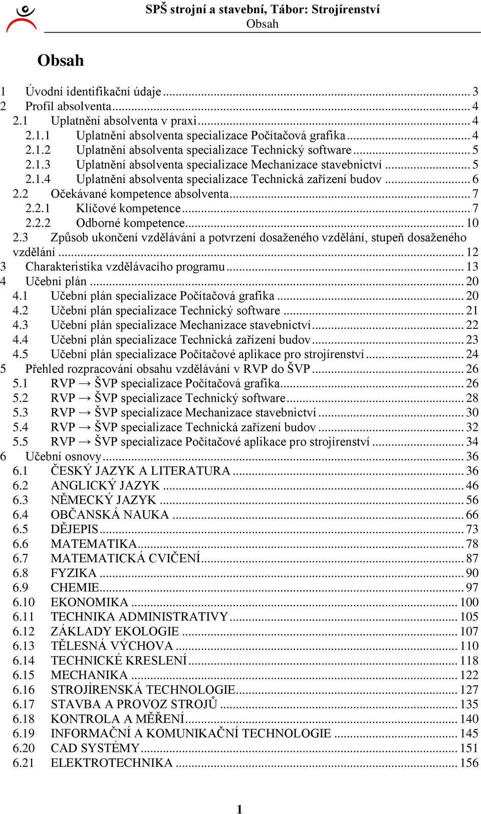 Očekávané kompetence absolventa... 7.. Klíčové kompetence... 7.. Odborné kompetence.... Způsob ukončení vzdělávání a potvrzení dosaženého vzdělání, stupeň dosaženého vzdělání.