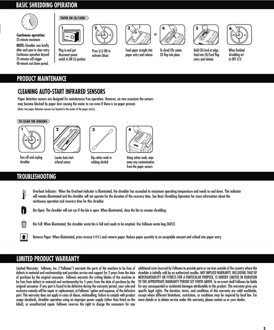 1 2 3 4 5 6 or Plug in and put disconnect power switch in ON (I) position Press ( ) ON to activate (blue) Feed paper straight into paper entry and release CD flap into place Hold CD/card at edge,