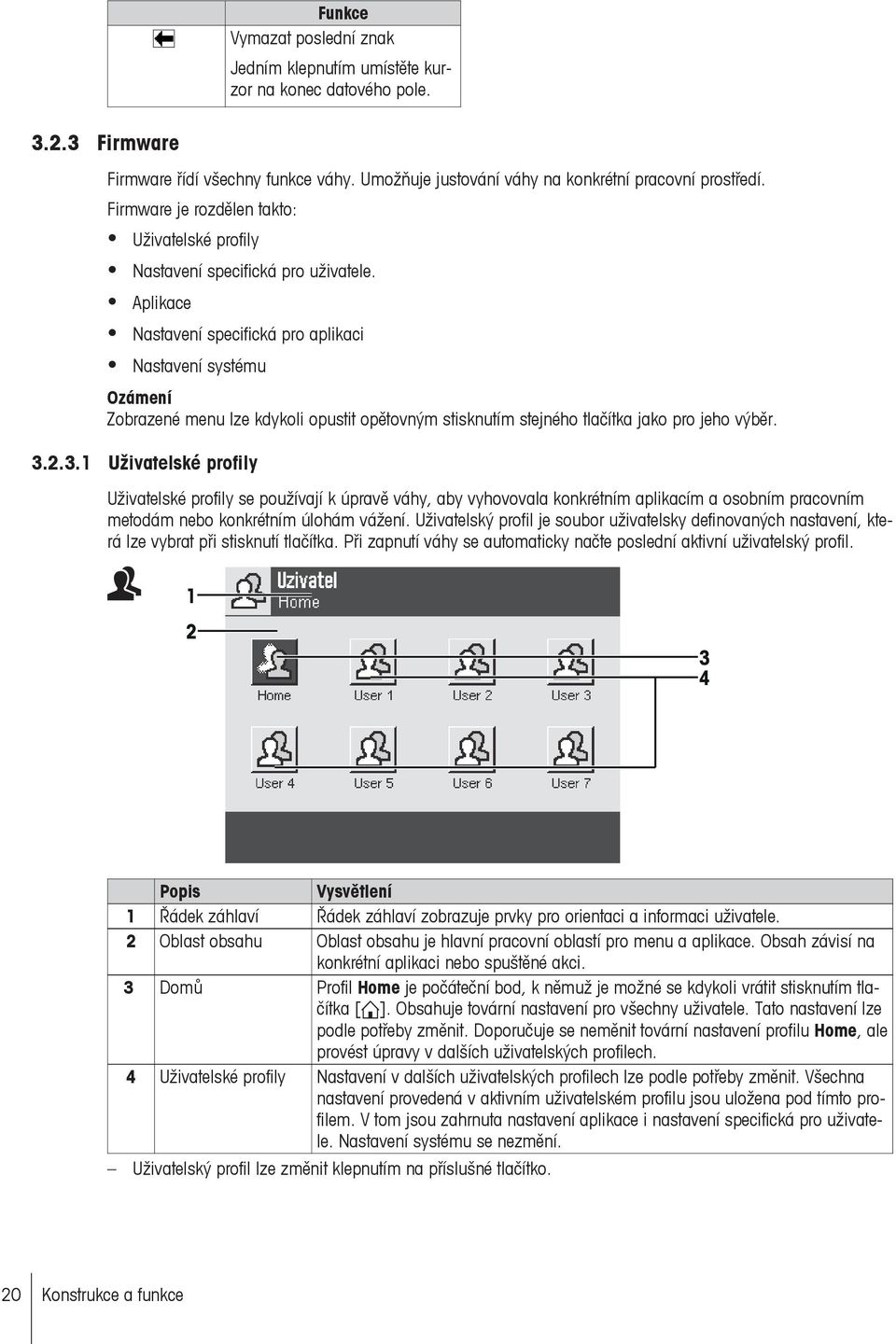 Aplikace Nastavení specifická pro aplikaci Nastavení systému Zobrazené menu lze kdykoli opustit opětovným stisknutím stejného tlačítka jako pro jeho výběr. 3.