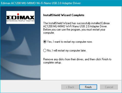 5. Předtím, než začnete bezdrátový adaptér používat restartujte svůj počítač.