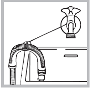 Připojení odtokové hadice Odtokovou hadici připojte, aniţ byste ji přehýbali, k odtokovému kanálu nebo odtoku do stěny umístěnému ve výšce mezi 65 aţ 100 cm nad podlahou; Jinak ji nechte přes stranu