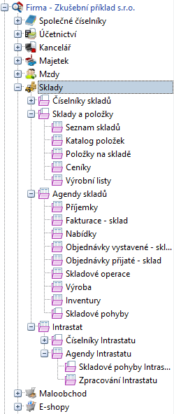 DUEL Úvodní příručka 53 SKLADY Modul Sklady je určen k evidenci skladových zásob (zboží, materiál, výrobky i obaly) a to včetně dokladů,