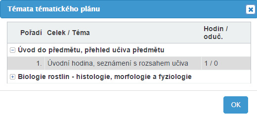 Předpokladem ovšem je, že se bude jednat o totožný předmět. Postup: 1. Ve třídní knize aktivujte právě tu třídu, které chcete přidělit již existující temat. plán, který již má vytvořena jiná třída.