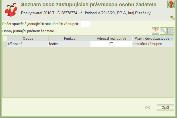 9.9 Přílohy k celkové žádosti Formulář pro vložení příloh k žádosti o dotace jako celku se otevře z formuláře Společné údaje.