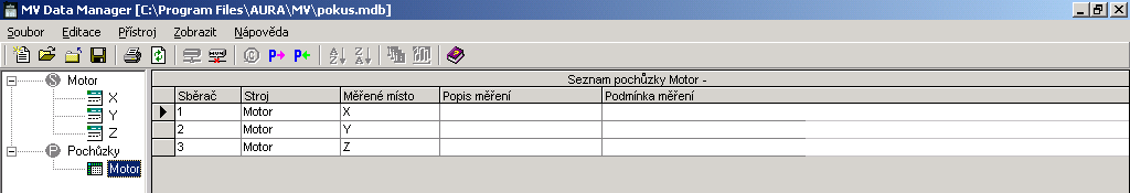 9 Laboratorní úloha vibrodiagnostika 43 6. Pomocí příkazu Editace Nové měřící místo nadefinujte parametry pro konkrétní měření na zvoleném stroji. Nastavení proveďte dle pokynů vyučujícího.