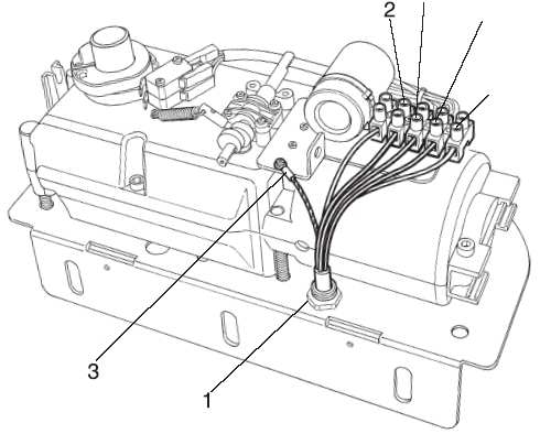 Elektrické zapojení Levý motor Otevřená Společná Zavřená V souladu s platnými normami; pro levý motor přiveďte 4-žilový kabel, provlečte jej izolační průchodkou (1), spojte otevřenou, zavřenou a