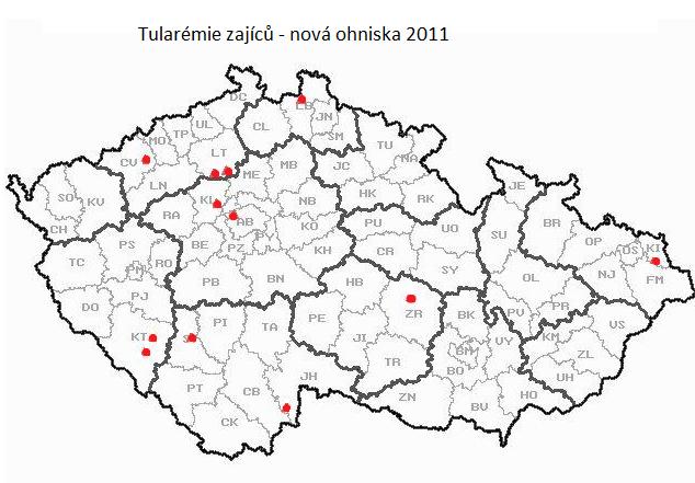 Při srovnání lokalizace výskytu jednotlivých ohnisek je zřejmé, že se změnou metodiky vyšetřování podařilo zachytit i ohniska v oblastech,