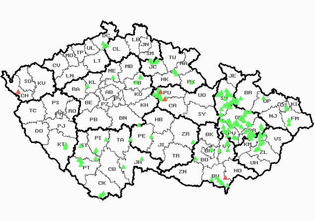 Ohniska moru včelího plodu na konci roku 2010 Zdolaná 162, aktivní na konci roku - 3 Zdolaná 162 ohnisek, aktivní na konci