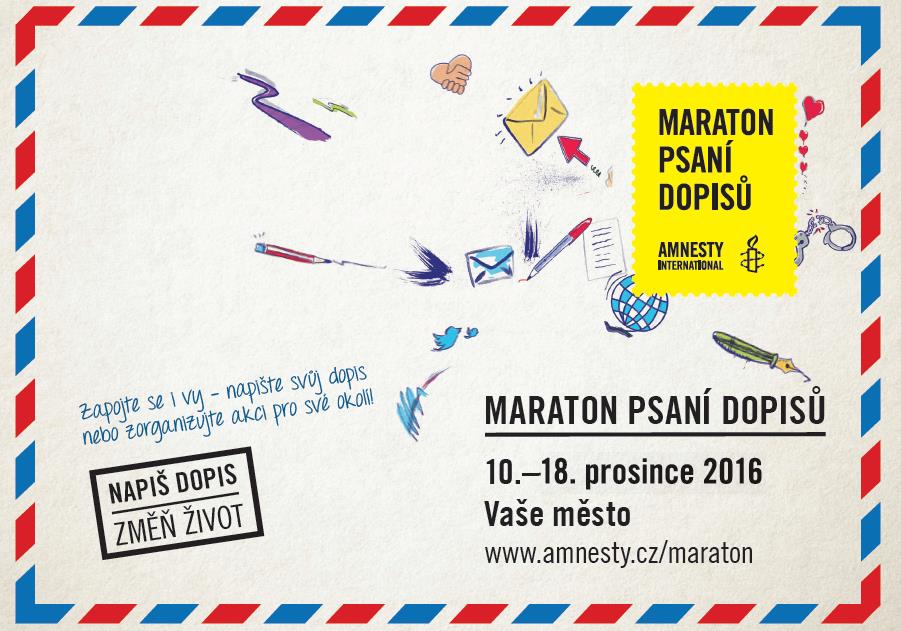MEDIA KIT Maraton psaní dopisů 2016 Milí, ještě jedno veliké díky za to, že jste se rozhodli zapojit do největší světové lidskoprávní akce Maratonu psaní dopisů Amnesty International.