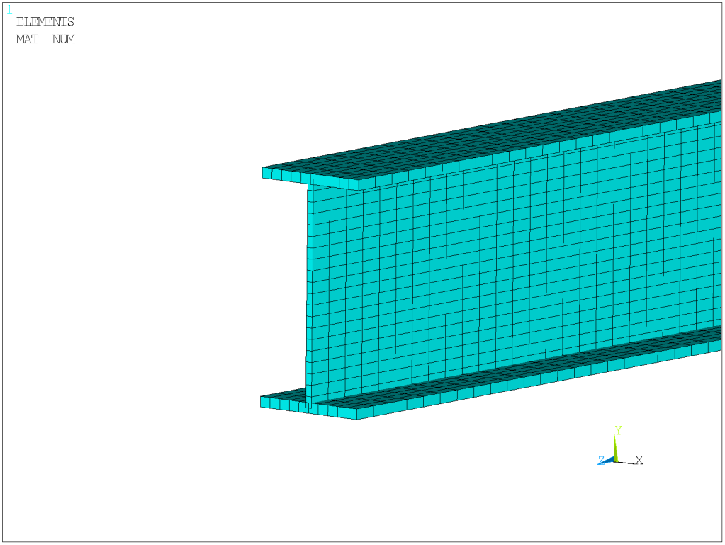 3.2.2 Řešení v programu ANSYS Obr. 3.2.2: Síť konečných prvků Obr.