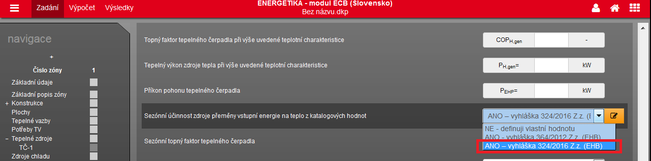 V DEKSOFTU v programu ENERGETIKA v modulu ECB je nutné po 1.1.2017 zadávat sezónní topný faktor tepelného čerpadla dle vyhl. 324/2016! Tato volba je zapracována do modulu ECB od verze programu 4.2.10.