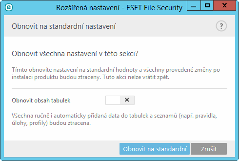 8.7 Obnovit všechna nastavení na standardní Veškeré nastavení programu včetně jednotlivých modulů se vrátí do stavu, v jakém byla po nové instalaci. 8.