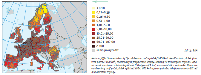 Zdroj: Evernia Obr. 2 Dynamika fragmentace krajiny dopravou mezi roky 2005 a 2010, ČR Zdroj: Evernia Obr.