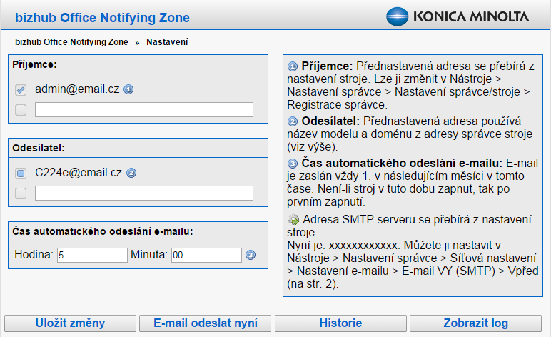 KATALOG - KANCELÁŘSKÁ ZAŘÍZENÍ bonz 5 Měsíční reporty Jakmile je zařízení nastaveno na odesílání měsíčních reportů, není potřeba se už o nic dalšího starat.