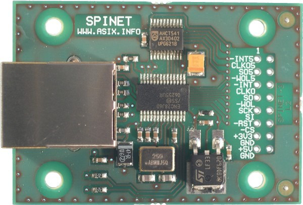 4.1 Ethernetový modul SPINET je modul založený na Ethernetovém kontroléru ENC28J60 firmy Microchip, který umožňuje připojení uživatelské aplikace k síti Ethernet, aniž by byla nutná