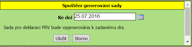 Odeslání sady koní na SZIF Na SZIF lze odeslat jen sadu, která je ve stavu Uložená.