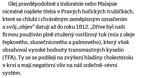 Částečně a plně ztužené tuky si pletou i samotní výrobci