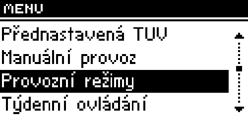 EL480 hodinami. POZOR: Před první volbou této funkce je třeba provést kalibraci podavače paliva v instalačním menu. III.5. Zadaná teplota ÚT Tato volba umožňuje stanovit zadanou teplotu kotle.