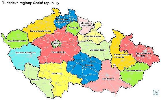 Obrázek 8: Turistické regiony České republiky Zdroj: Czechtourism.