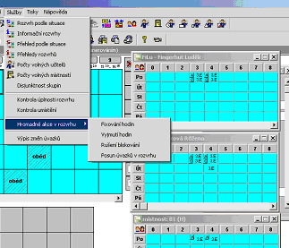 Rozvrh Případně: Přehled podle situace Další šikovné nástroje: