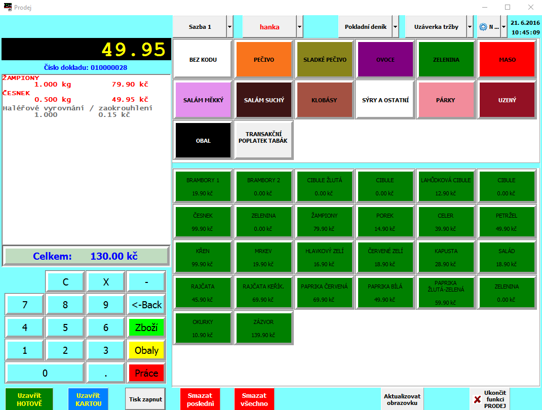 Popis programu TRIFID Program je určen především pro maloobchodní prodejny, restaurace, bistra a podobné typy provozoven, kde je potřeba jednoduché a rychlé vystavování dokladů, použití čárového kódu