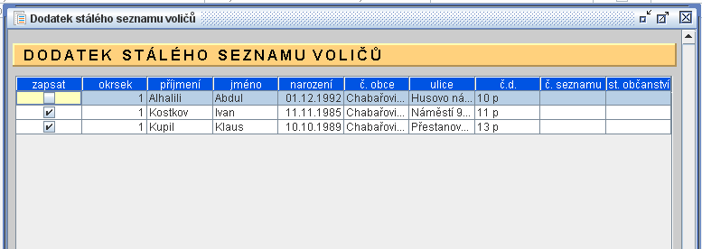 V první fázi je třeba do seznamu také doplnit voliče cizince, kteří: a) Požádali o přenesení údajů z dodatku.