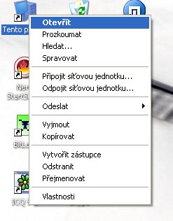 Obrazovka 9 Kontextové menu (pravé tlačítko myši) Kontextové menu slouží k rychlému nastavení vlastností objektu, se kterým právě pracujete.