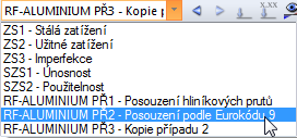 1 Úvod Panel Pokud jsou v určité úloze v RFEMu již k dispozici výsledky z modulu RF-ALUMINIUM, pak lze daný případ z tohoto modulu nastavit v seznamu zatěžovacích stavů.