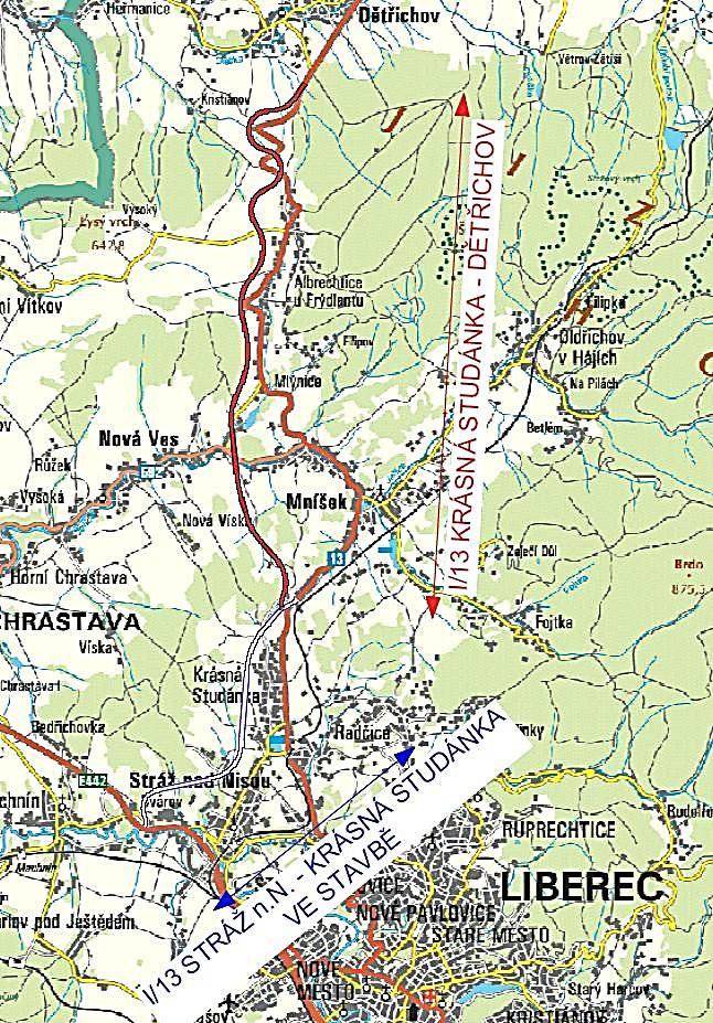 2.4 Koncepce dopravy v regionu Struktura osídlení řešeného regionu je určena především polohou krajského města Liberec a sousedícího, nyní již také statutárního města Jablonec nad Nisou 5, které mají