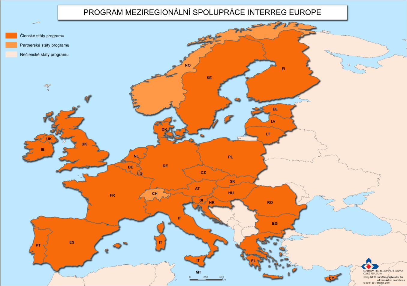 Programy meziregionální spolupráce 2014-2020 INTERREG EUROPE Gesce: Ministerstvo pro místní rozvoj (národní koordinátor) Zaměření: Spolupráce, vytváření sítí, výměna praxe a nápadů, hledání