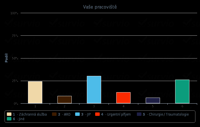 2. Vaše pracoviště a)záchranná služba b)aro c)jip d)urgentní příjem e)chirurgie / Traumatologie f)jiné