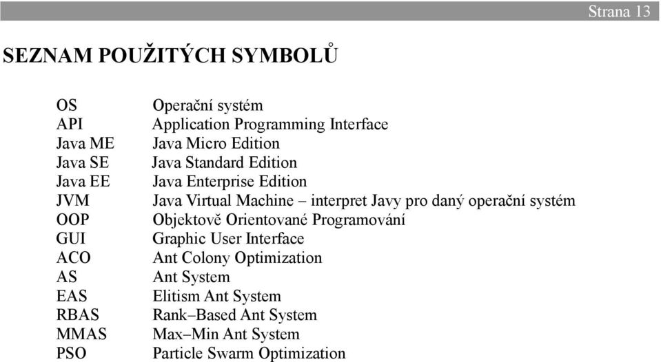 Virtual Machine interpret Javy pro daný operační systém Objektově Orientované Programování Graphic User Interface