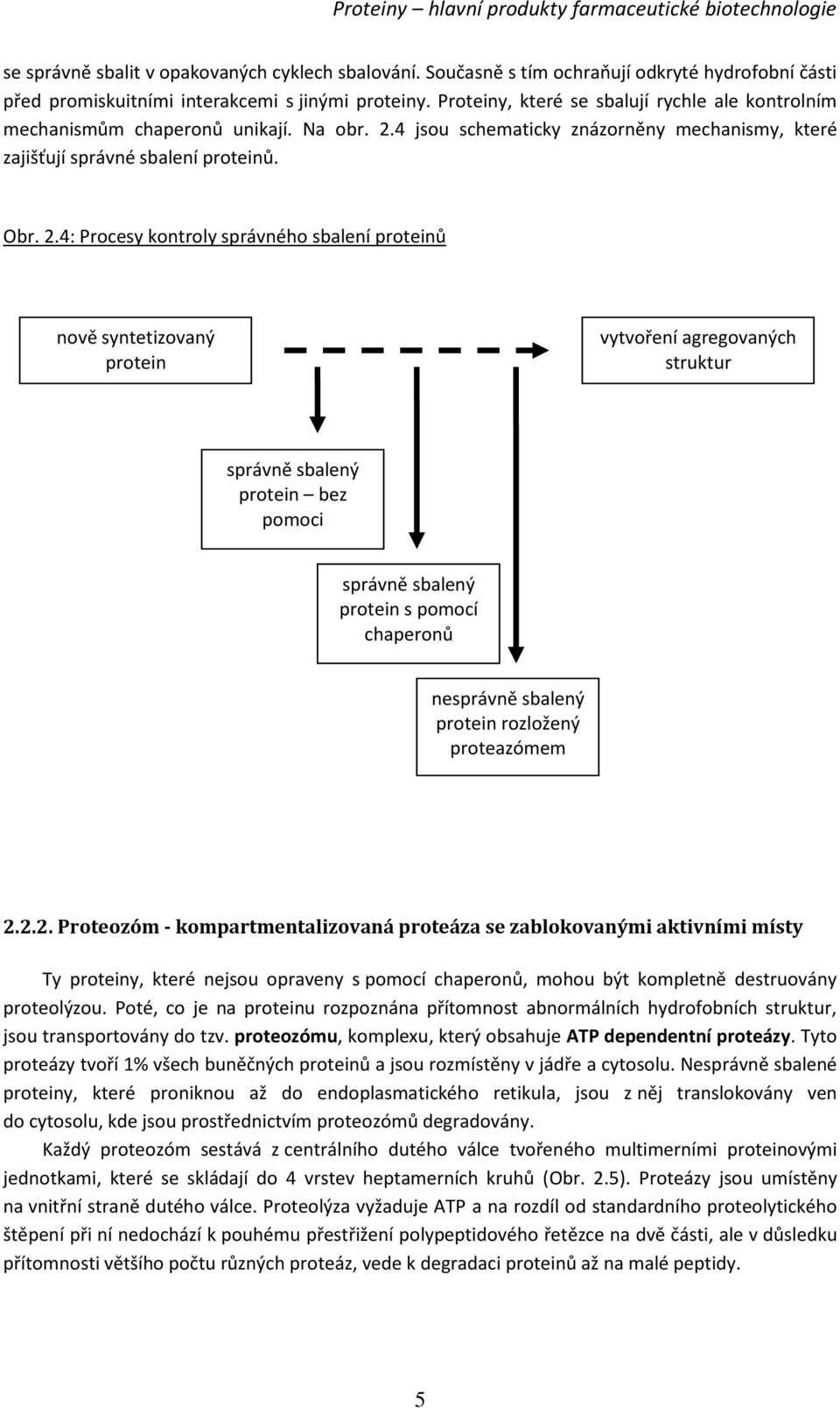 4 jsou schematicky znázorněny mechanismy, které zajišťují správné sbalení proteinů. br. 2.