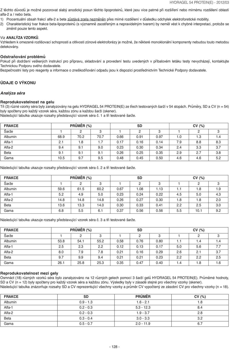 2) Charakteristický tvar frakce beta-lipoproteinů (s významně zaostřeným a nepravidelným tvarem) by neměl vést k chybné interpretaci, protože se změnil pouze tento aspekt. Viz ANALÝZA VZORKŮ.