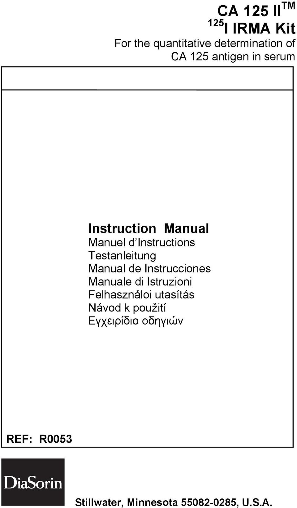 Manual de Instrucciones Manuale di Istruzioni Felhasználoi utasítás Návod