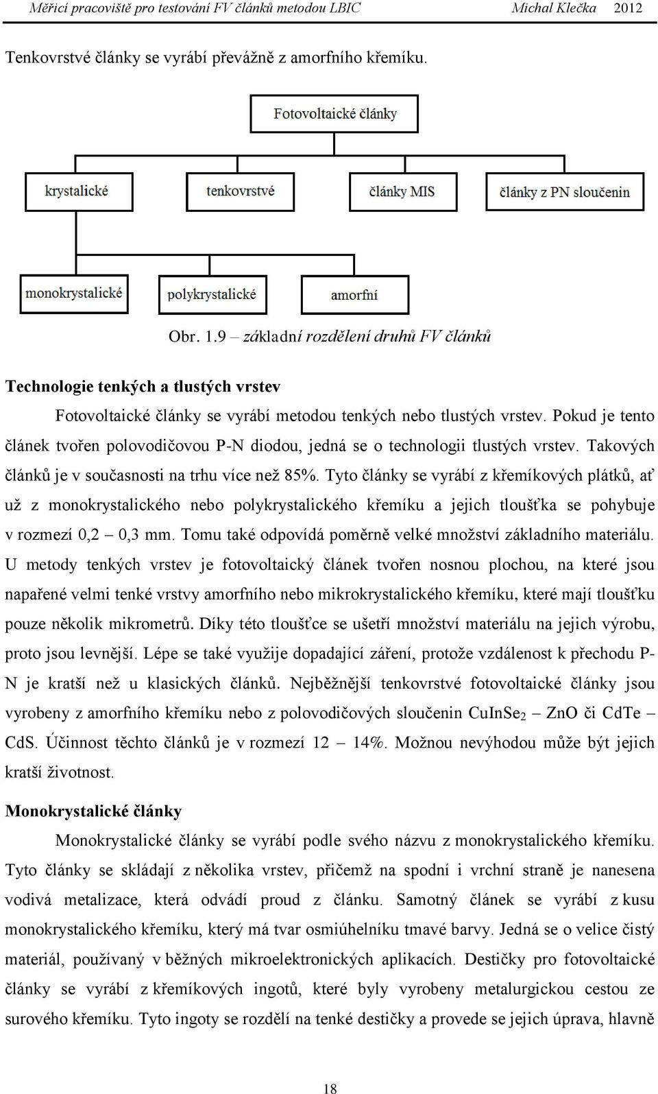 Pokud je tento článek tvořen polovodičovou P-N diodou, jedná se o technologii tlustých vrstev. Takových článků je v současnosti na trhu více než 85%.