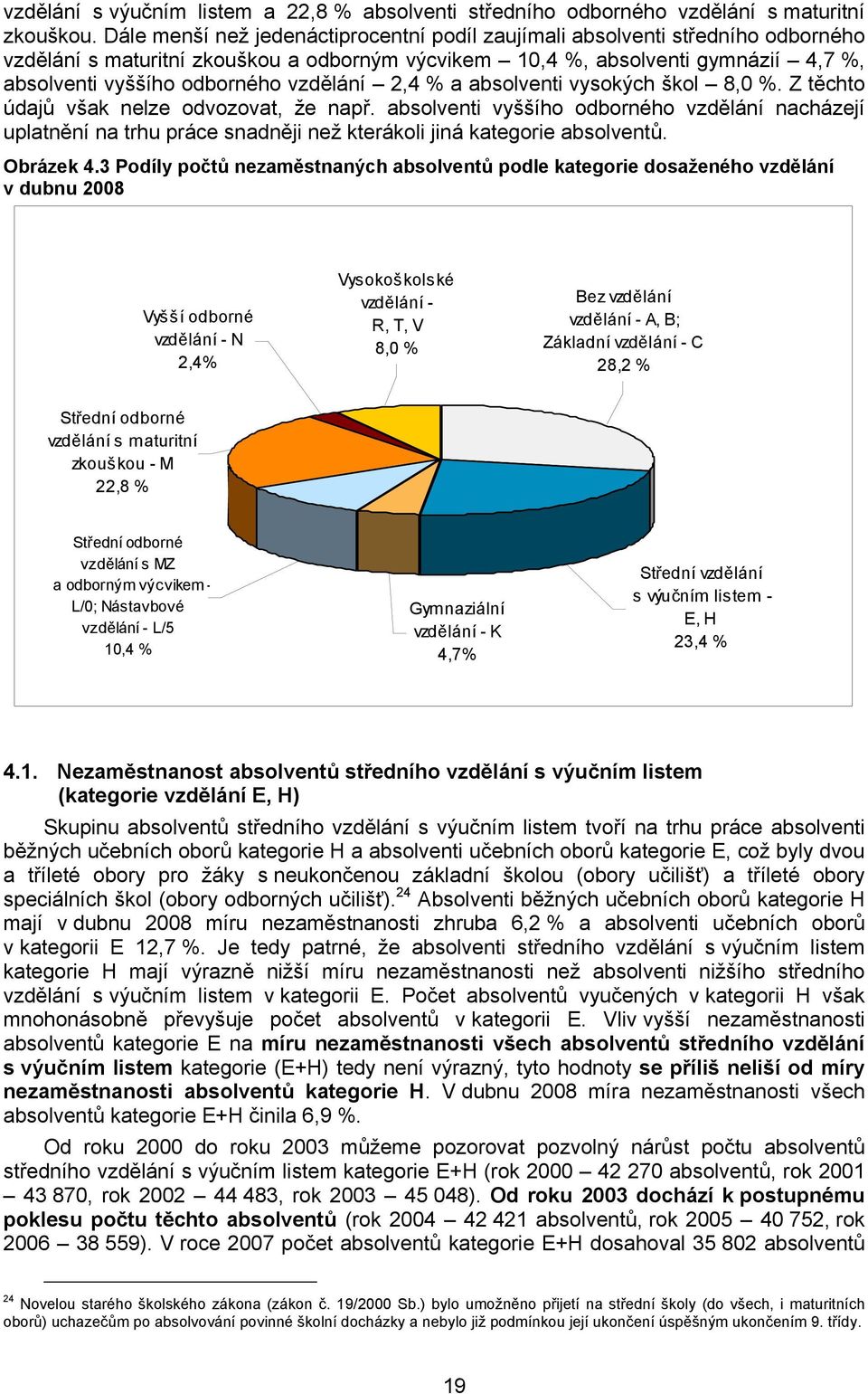 vzdělání 2,4 % a absolventi vysokých škol 8,0 %. Z těchto údajů však nelze odvozovat, že např.