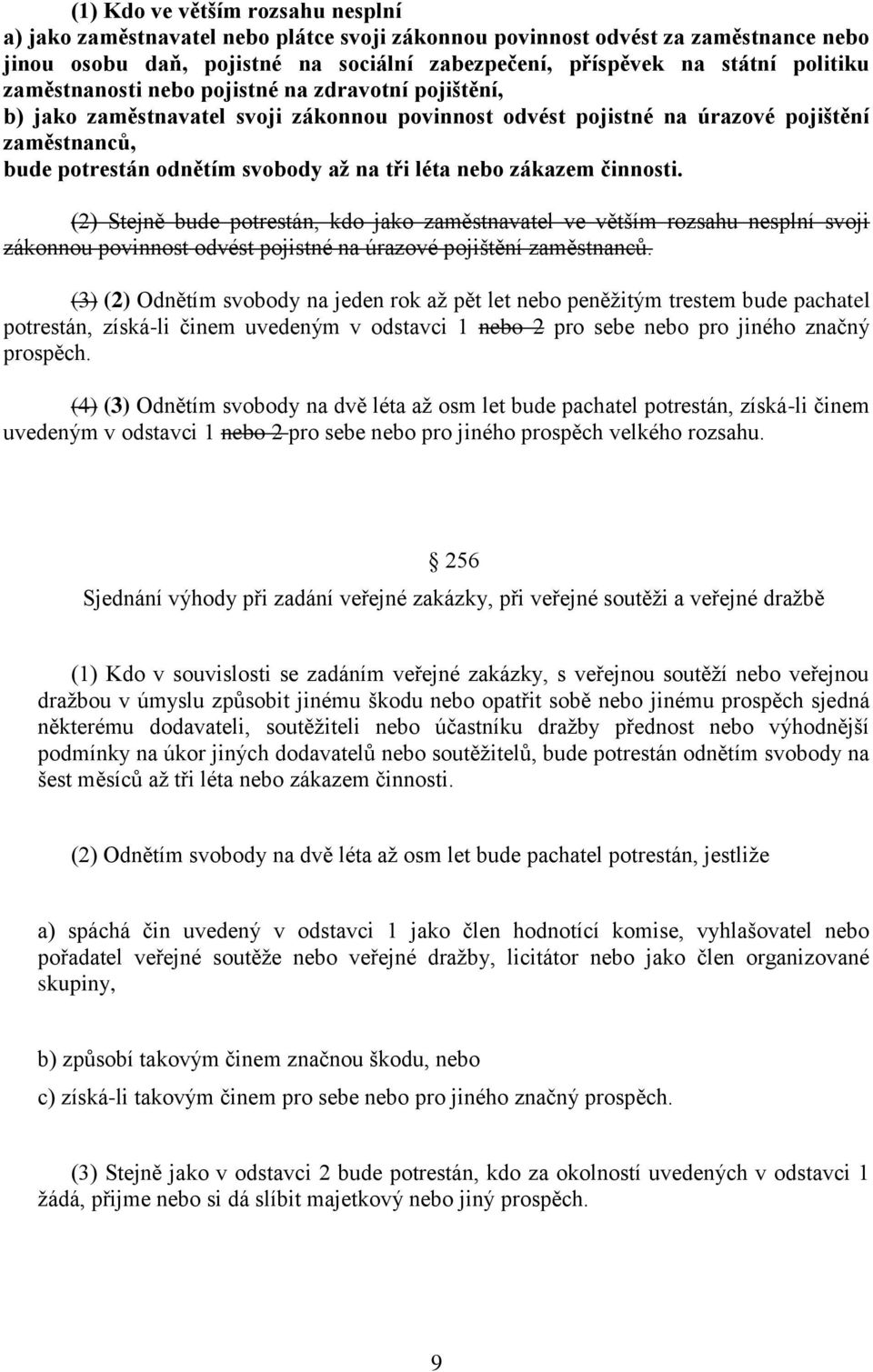 zákazem činnosti. (2) Stejně bude potrestán, kdo jako zaměstnavatel ve větším rozsahu nesplní svoji zákonnou povinnost odvést pojistné na úrazové pojištění zaměstnanců.