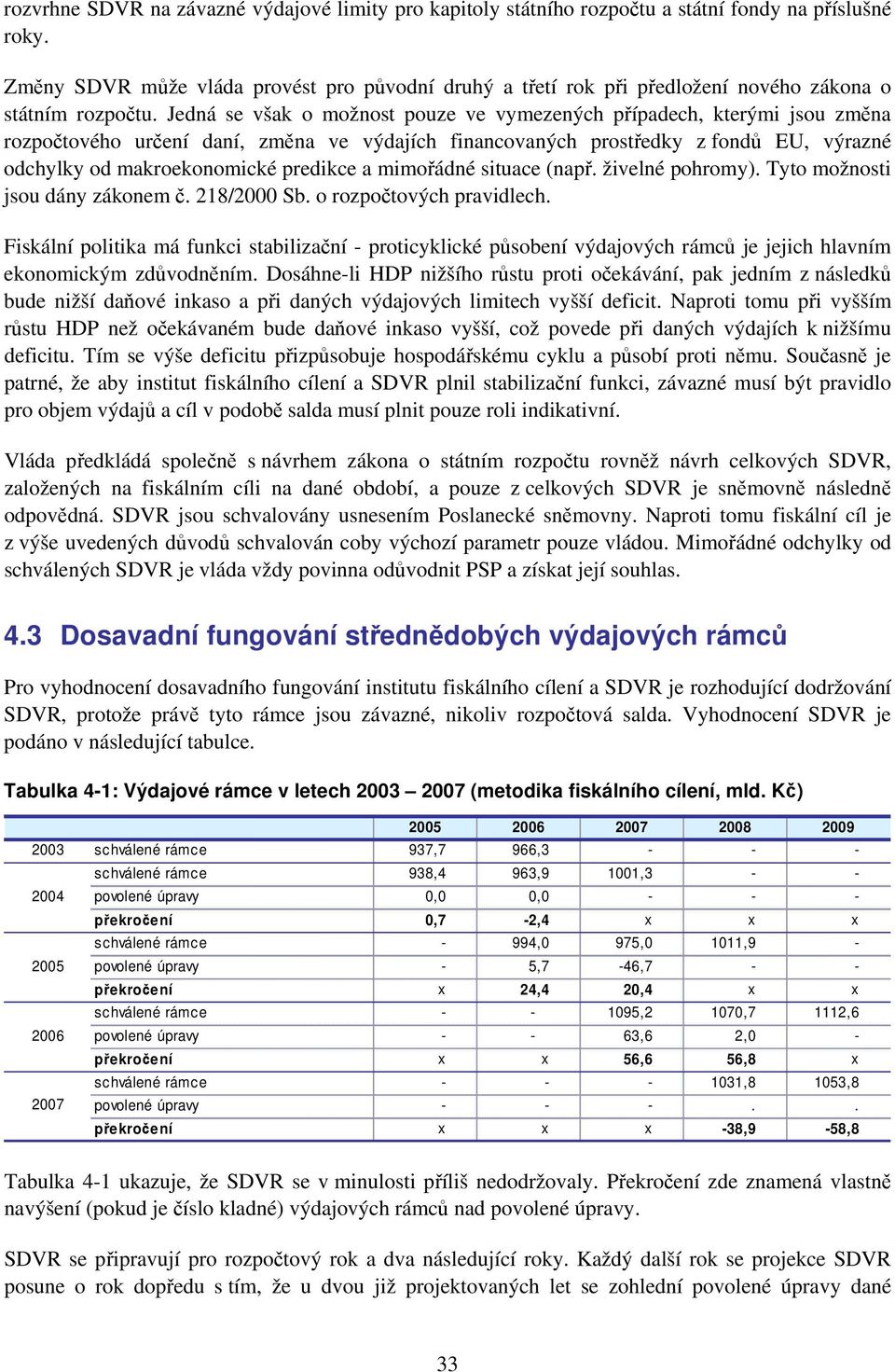 Jedná se však o možnost pouze ve vymezených případech, kterými jsou změna rozpočtového určení daní, změna ve výdajích financovaných prostředky z fondů EU, výrazné odchylky od makroekonomické predikce