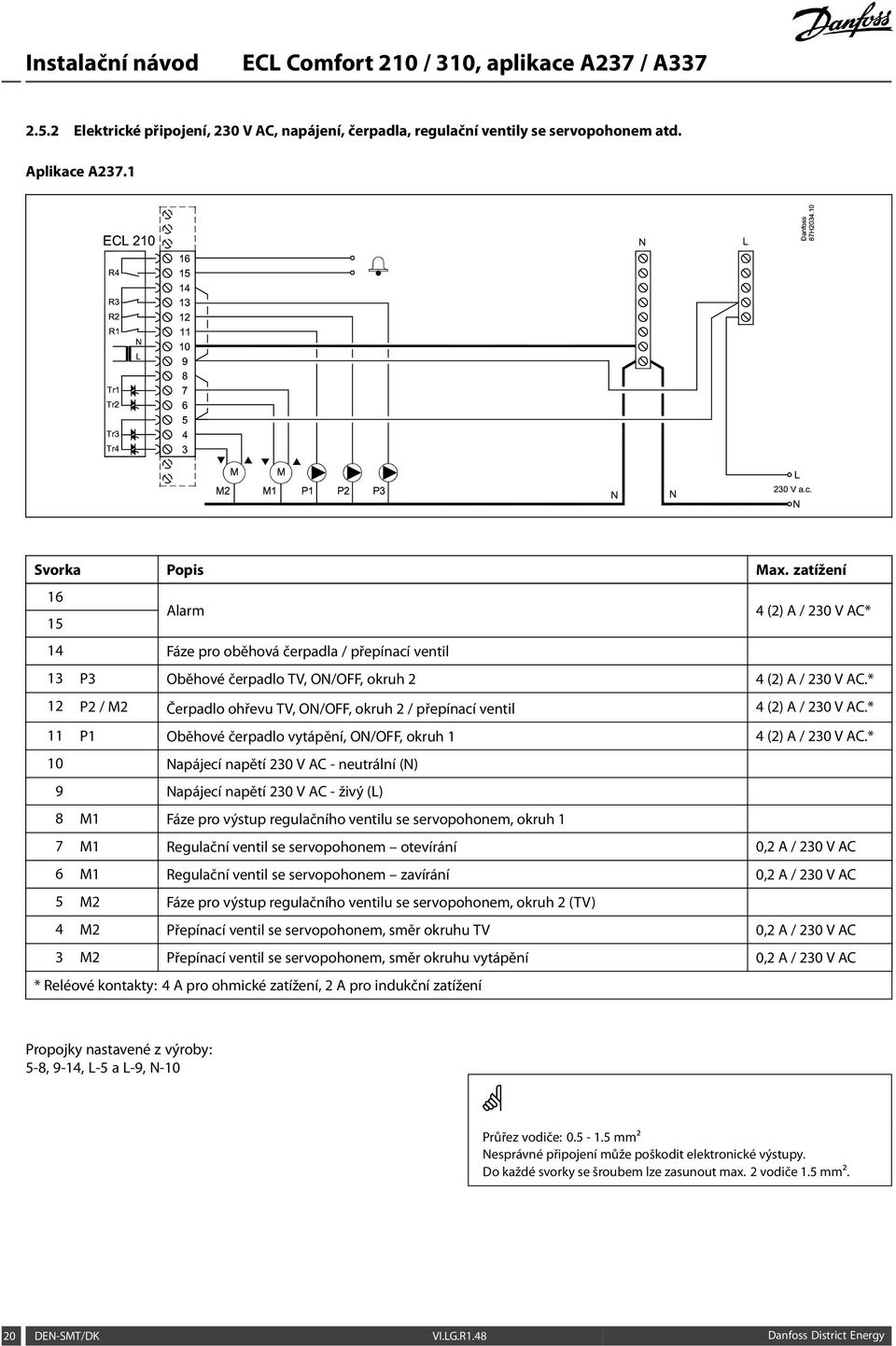 * 12 P2 / M2 Čerpadlo ohřevu TV, ON/OFF, okruh 2 / přepínací ventil 4 (2) A / 230 V AC.* 11 P1 Oběhové čerpadlo vytápění, ON/OFF, okruh 1 4 (2) A / 230 V AC.