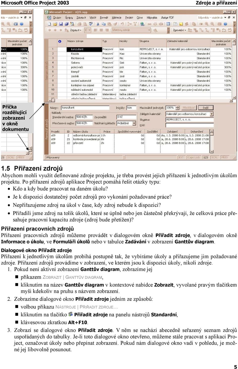 Nepřiřazujeme zdroj na úkol v čase, kdy zdroj nebude k dispozici?