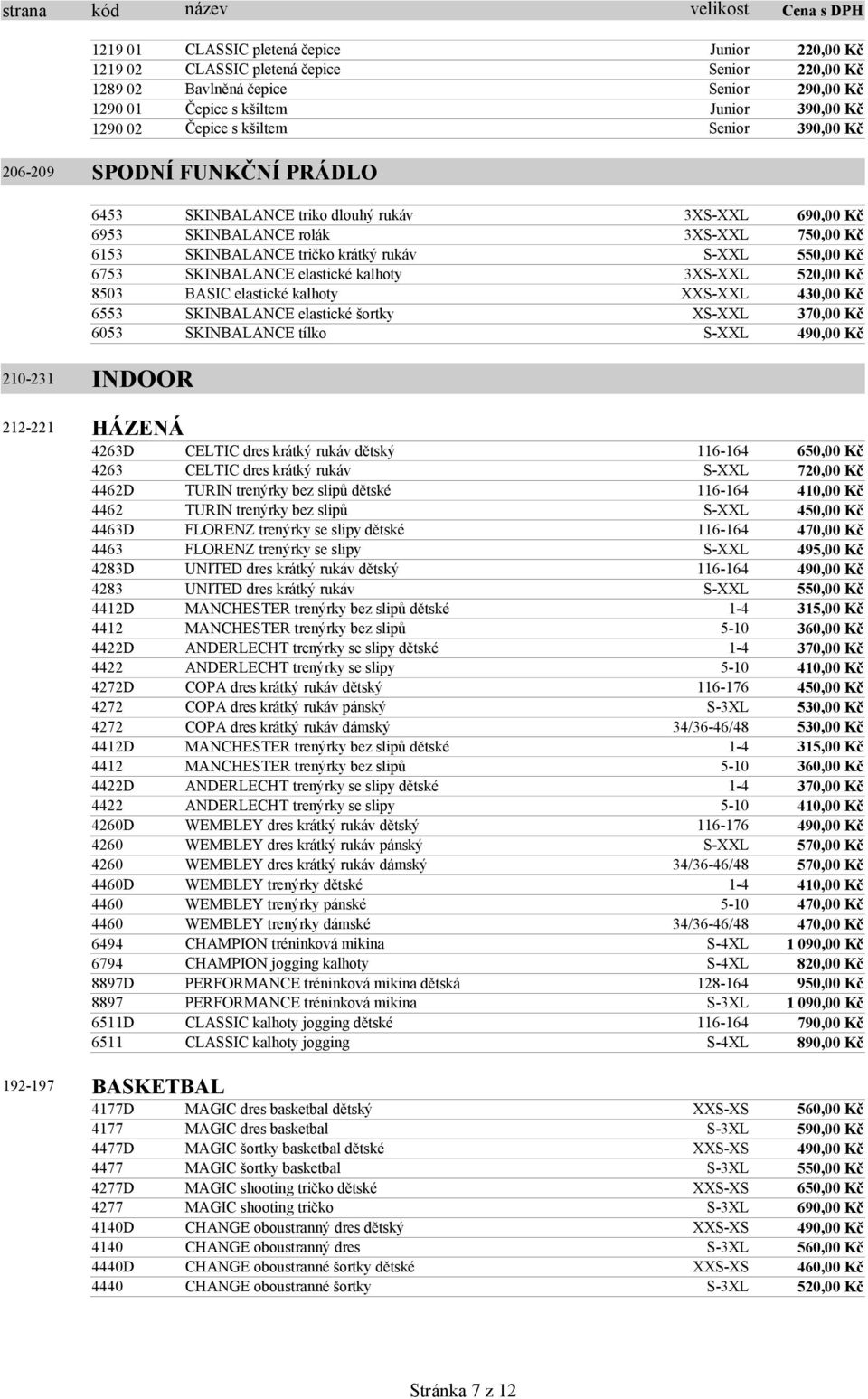 Kč 6753 SKINBALANCE elastické kalhoty 3XS-XXL 520,00 Kč 8503 BASIC elastické kalhoty XXS-XXL 430,00 Kč 6553 SKINBALANCE elastické šortky XS-XXL 370,00 Kč 6053 SKINBALANCE tílko S-XXL 490,00 Kč