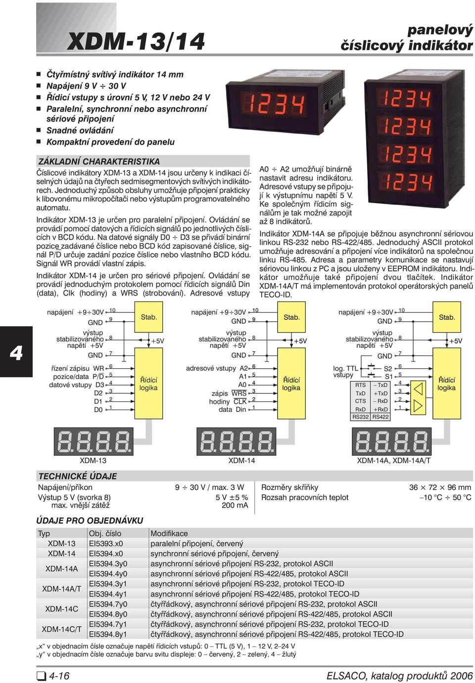 Jednoduchý způsob obsluhy umožňuje připojení prakticky k libovonému mikropočítači nebo výstupům programovatelného automatu. Indikátor XDM-13 je určen pro paralelní připojení.