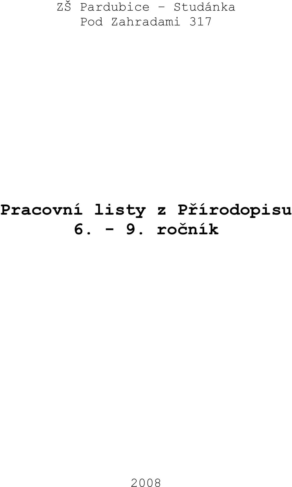 Pracovní listy z