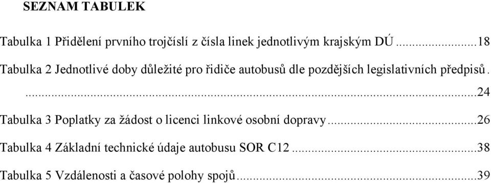 předpisů.... 24 Tabulka 3 Poplatky za žádost o licenci linkové osobní dopravy.