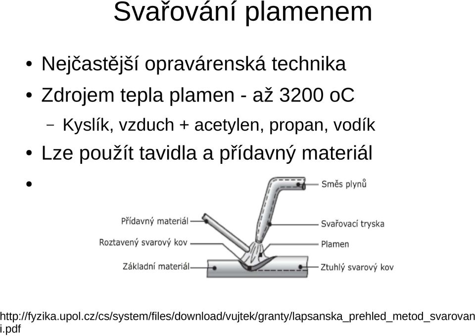 použít tavidla a přídavný materiál http://fyzika.upol.