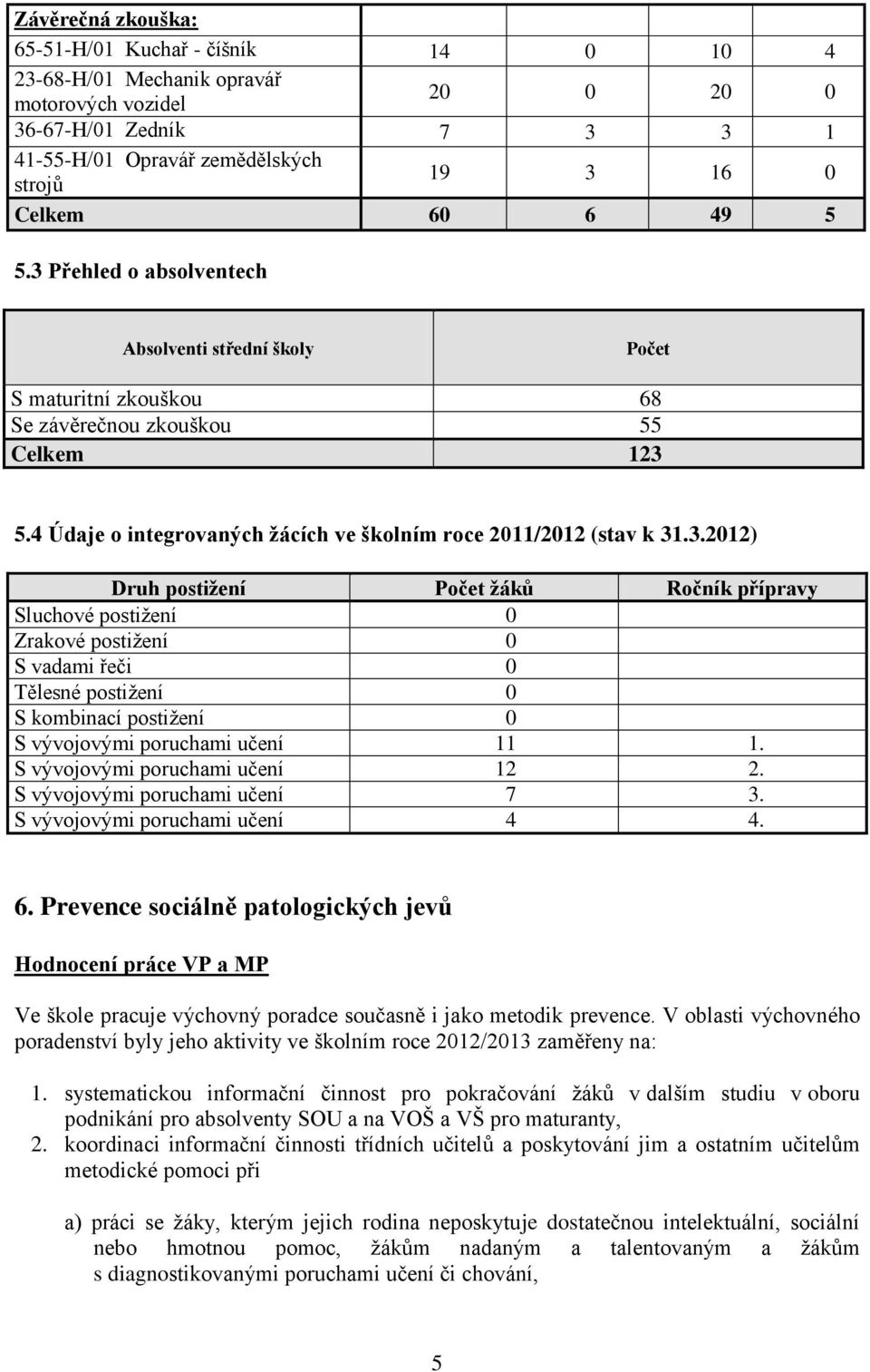 S vývojovými poruchami učení 12 2. S vývojovými poruchami učení 7 3. S vývojovými poruchami učení 4 4. 6.